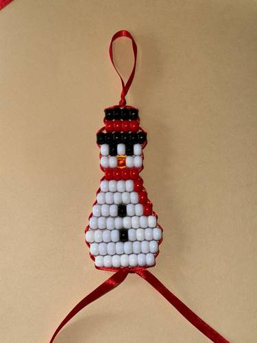 Snowman Beaded Ornament