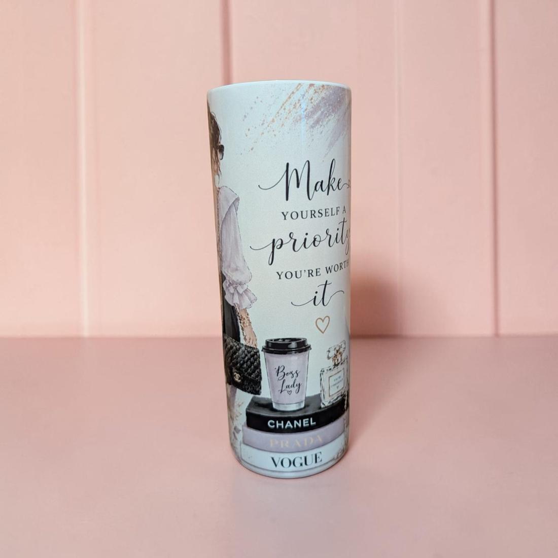 Make yourself a Priority 20oz Sublimated Skinny Tumbler — photo 1