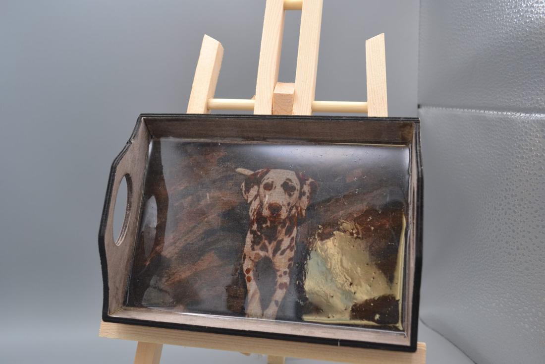 Dalmatian Dog Resin Wood Mini Tray Art, Handcrafted Timber Portrait Catchall Dish, Coach Dog Desk Decor & Wall Plaque Keepsake Gift — photo 1