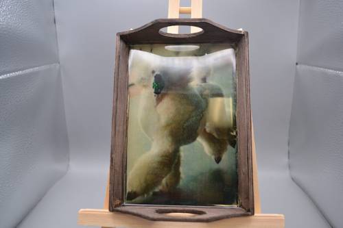 Handmade Wooden Dog Trinket Tray Resin White Poodle Catchall Dish Gift