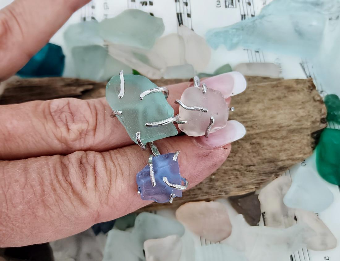 Seaglass rings — photo 1