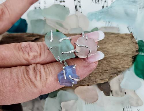 Seaglass rings