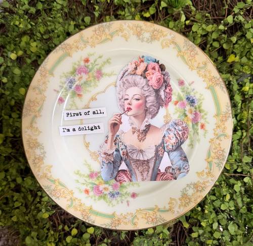 Victorian Snark on Vintage Upcycled Plate