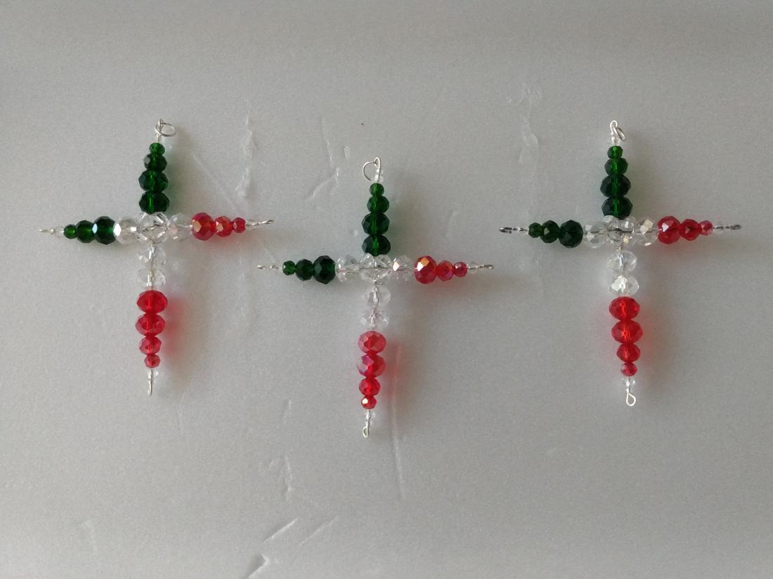 Crystal Cross Christmas Ornaments set of 3 — photo 1