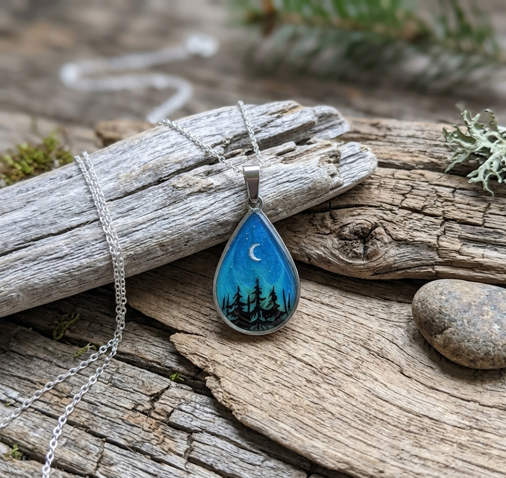 Handmade Northern Lights Glow Necklace — photo 1