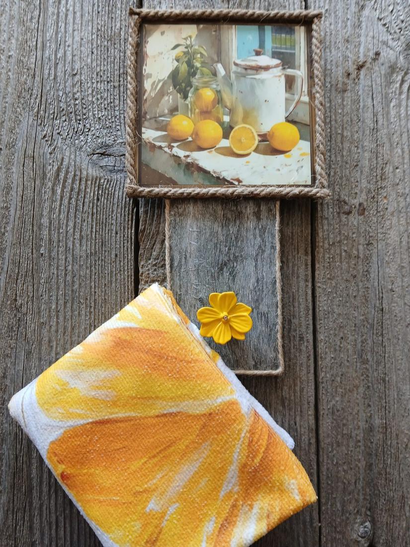 Lemons & White Pitcher Kitchen Towel Hanger — photo 1