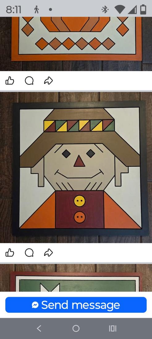 Scarecrow quilt board, wood, decorative art board, unpainted, DIY crafts — photo 1