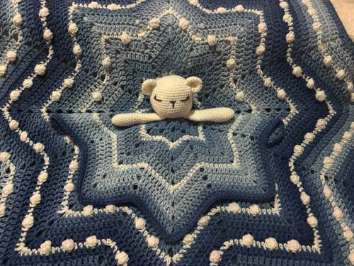 Ombre baby blanket and bear lovey set