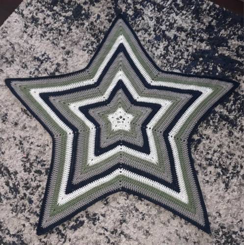 Handmade crochet star blanket