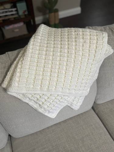 Classic Hand-Crocheted Baby Blanket